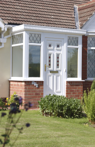 White Flat Roof Porch - Grosvenor Windows - Horwich - Bolton